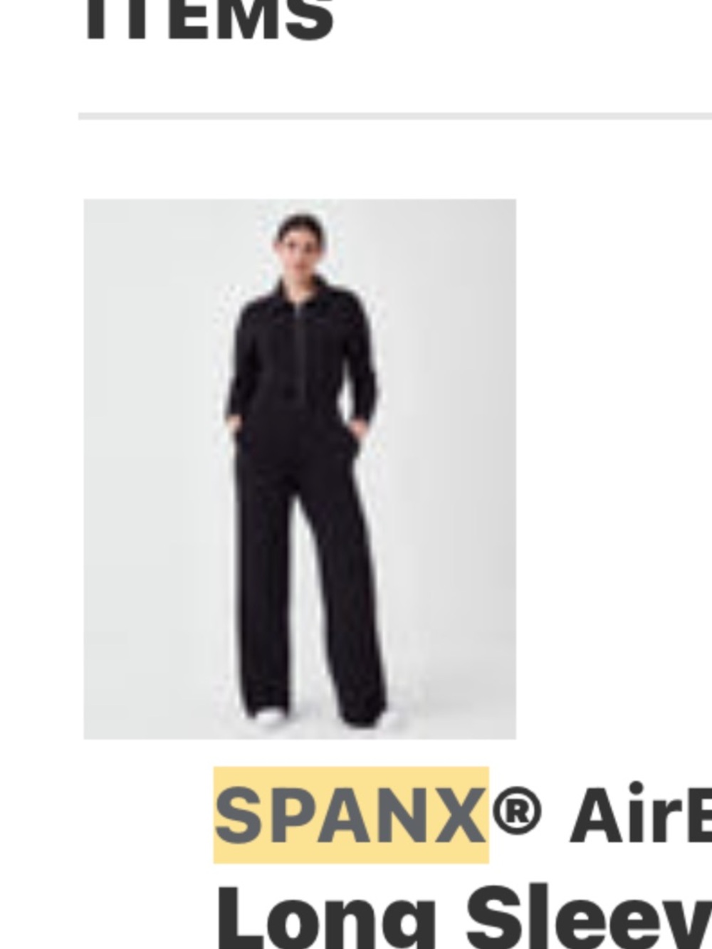 SPANX Air Essentials long sleeve wide leg jumpsuit - Picture 2 of 3